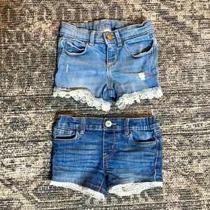 Old Navy Girls' Denim Shorts - Light Blue & Dark Blue